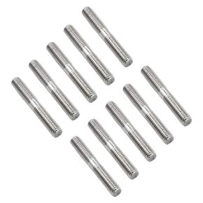 10pcs M6 Double End Threaded Stud Screw Bolt M6x40mm, Stainless Steel, Silver Tone