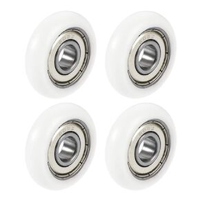 uxcell Ball Bearing Guide Pulley Roller Round Wheel 8x30x8.5mm Double Metal Shielded (GCr15) Chrome Steel Bearings 4pcs