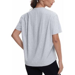 Origiwish Women's Short Sleeve Workout T-Shirt Loose Fit Athletic Gym Shirts Casual Running Yoga Tops