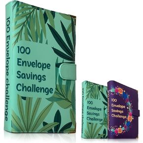 100 Envelope Challenge Binder - 100 Money Saving Challenges, 100 envelopes money saving, (100 envelope savings challenge) save 5050 $, savings challenges book, budget challenge book