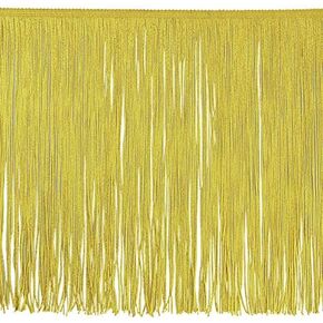 Trims By The Yard 12" Chainette Fringe Trim, Polyester-Made Decorative Fringe Trim, for Costumes, Home Decor, and Party Decorations, Durable Fringes, 5-Yard Cut, Yellow
