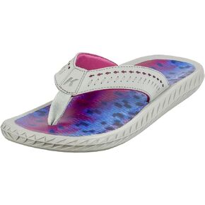 Korkers Women's Fish Flip Sandals Rainbow Trout w/Fixed Kling-On Deck Soles
