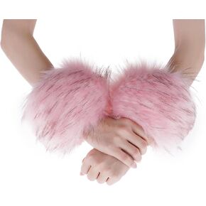 Women's Faux Fur Wrist Cuffs Wrist Warmers Faux Fur Arm Cuffs Winter Warm Warmers for Women Party Costumes Gifts