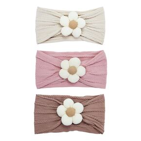 3PCS Baby Headbands, Girls Headbands with Flower, Soft Stretchy Nylon Hair Bands Hair Accessories for Newborn Infant Toddler