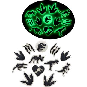 12Pcs Glow in the night dinosaurs shoe charms for Boys Kids shoe Decoration PVC Decoration for Shoes Bracelets Dinosaurs Themed Party Favor