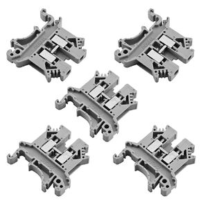 Fielect 35mm 0.2-2.5 mm mm2 UK2.5B DIN Rail Mount Fuse Holder Terminal Block DIN Rail Terminal Block End Bracket Stopper Din Rail Screw Fixed Terminal Block Gray 50 Pcs