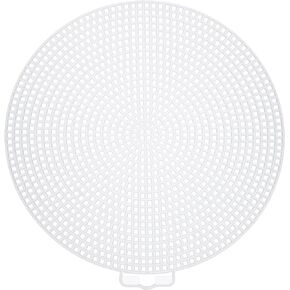 MECCANIXITY 5pcs 6" Plastic Mesh Canvas Sheet 13 Count Round Needlepoint Blank Canvas for Embroidery Knit Crochet Acrylic Yarn Crafting, White