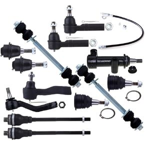 SCITOO 13pcs Suspension Kit Ball Joint Tie Rod Ends Parts Control Arms Pitman Arm-4 Groove Spline fit 2001-2010 for GMC Sierra 2500 HD 1999-2007 for Chevy Silverado 1500 4WD 4x4