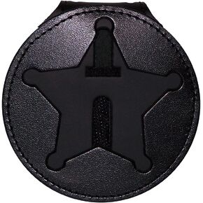 Perfect Fit Shield Wallets Florida Sheriff Five-Point Star Badge Holder (Black, Cutout PF185, 2.7 inches Tall)