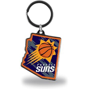 Rico Industries NBA Phoenix Suns State Shape Keychain,Silver
