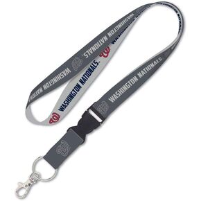 WinCraft Washington Nationals Lanyard with Detachable Buckle 1" Charcoal