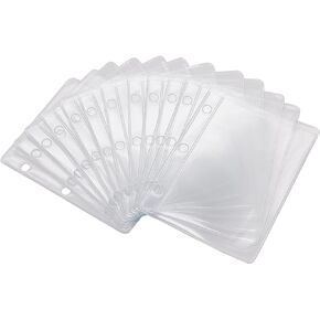 12 Pack A5 Size Clear Sheet Protectors 4.9 x 8 Inch Plastic Sleeves Page Protectors Top Loading Paper Protector for 6 Ring Binders, Acid-Free, Archival Safe for Documents and Photos