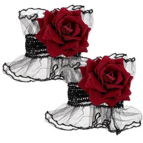 NOLITOY 1 Pair Bracelets Wrist Cuffs Lace Cuffs for Wrist Lace Wrist Gloves Women Lace Fingerless Gloves for Women Dress Accessories for Women Hand Cuff Fabric Gothic Women's Fake Sleeves