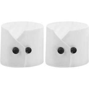 GALPADA 1 Pair Wrist Cuffs for Women Detachable Shirt False Sleeves Fake Hand Sleeves Garment Decorated Accessories for Suit Blouse Coat White
