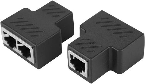 ASHATA RJ45 Network Splitter, 2PCS 3.5MM Male 3-Channel Network RJ45 8-core Jack Splitter Adapter POE Network Distributor in Saudi Arabia