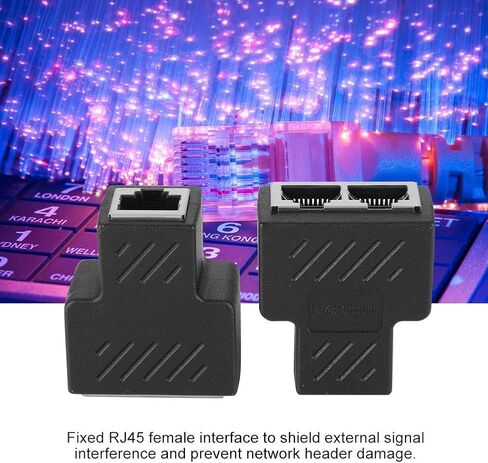 ASHATA RJ45 Network Splitter, 2PCS 3.5MM Male 3-Channel Network RJ45 8-core Jack Splitter Adapter POE Network Distributor in Saudi Arabia