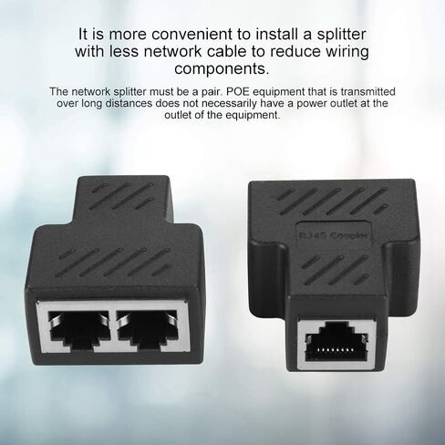 ASHATA RJ45 Network Splitter, 2PCS 3.5MM Male 3-Channel Network RJ45 8-core Jack Splitter Adapter POE Network Distributor in Saudi Arabia