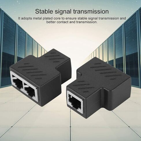 ASHATA RJ45 Network Splitter, 2PCS 3.5MM Male 3-Channel Network RJ45 8-core Jack Splitter Adapter POE Network Distributor in Saudi Arabia