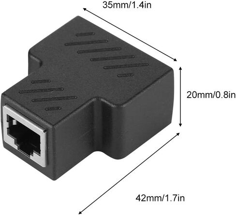 ASHATA RJ45 Network Splitter, 2PCS 3.5MM Male 3-Channel Network RJ45 8-core Jack Splitter Adapter POE Network Distributor in Saudi Arabia