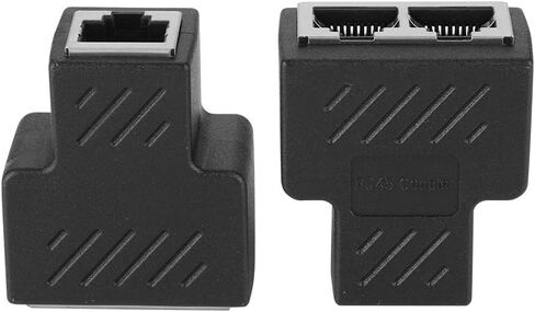 ASHATA RJ45 Network Splitter, 2PCS 3.5MM Male 3-Channel Network RJ45 8-core Jack Splitter Adapter POE Network Distributor in Saudi Arabia