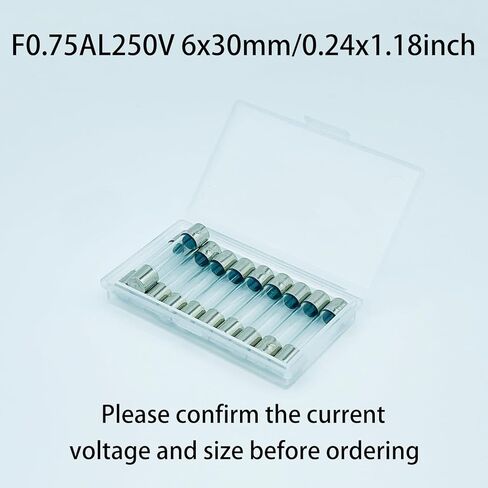 فيوز ضربة سريعة F2AL250V 6x30 ملم حزمة من 10 فيوز زجاجي 2A 2Amp 250V صمامات زجاجية 0.24x1.18 بوصة in Kuwait