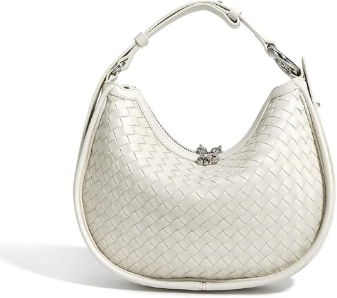 Crescent Shoulder Bag for Women, Woven Crossbody Bag, Small Clutch Purse, Hobo Tote Handbags with Detachable Straps in Saudi Arabia