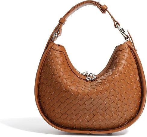 Crescent Shoulder Bag for Women, Woven Crossbody Bag, Small Clutch Purse, Hobo Tote Handbags with Detachable Straps in Saudi Arabia