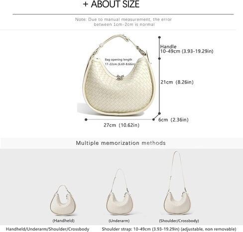 Crescent Shoulder Bag for Women, Woven Crossbody Bag, Small Clutch Purse, Hobo Tote Handbags with Detachable Straps in Saudi Arabia