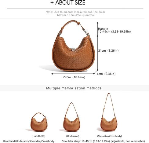 Crescent Shoulder Bag for Women, Woven Crossbody Bag, Small Clutch Purse, Hobo Tote Handbags with Detachable Straps in Saudi Arabia