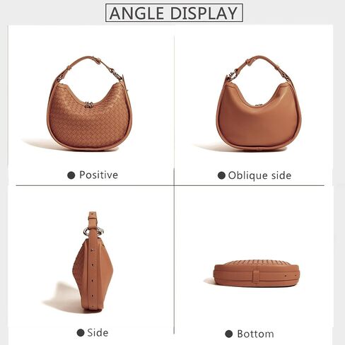 Crescent Shoulder Bag for Women, Woven Crossbody Bag, Small Clutch Purse, Hobo Tote Handbags with Detachable Straps in Saudi Arabia
