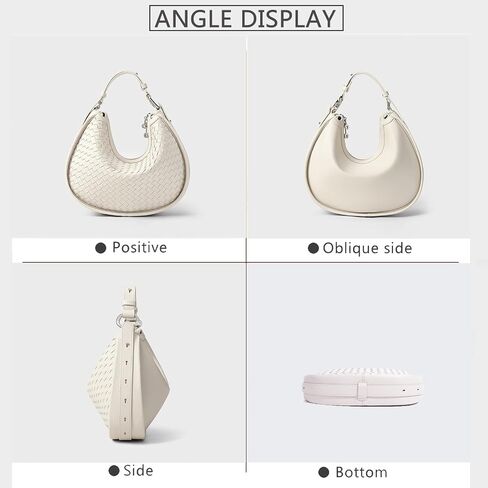 Crescent Shoulder Bag for Women, Woven Crossbody Bag, Small Clutch Purse, Hobo Tote Handbags with Detachable Straps in Saudi Arabia