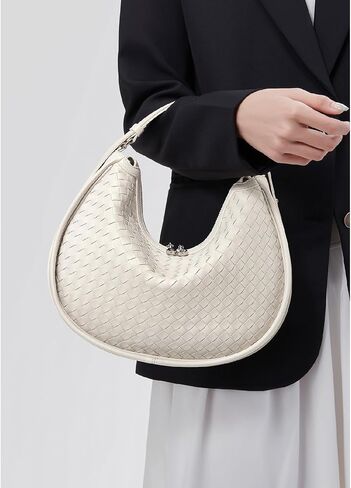 Crescent Shoulder Bag for Women, Woven Crossbody Bag, Small Clutch Purse, Hobo Tote Handbags with Detachable Straps in Saudi Arabia