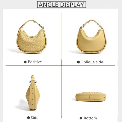 Crescent Shoulder Bag for Women, Woven Crossbody Bag, Small Clutch Purse, Hobo Tote Handbags with Detachable Straps in Saudi Arabia