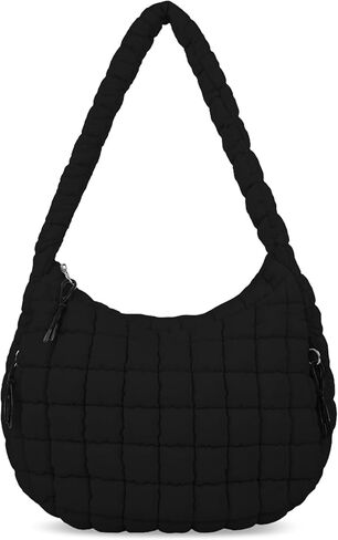 Quilted Puffer Tote Bag for Women Large Quilted Crossbody Bag Lightweight Nylon Puffy Quilted Carryall Hobo Puff Shoulder Bag in Saudi Arabia