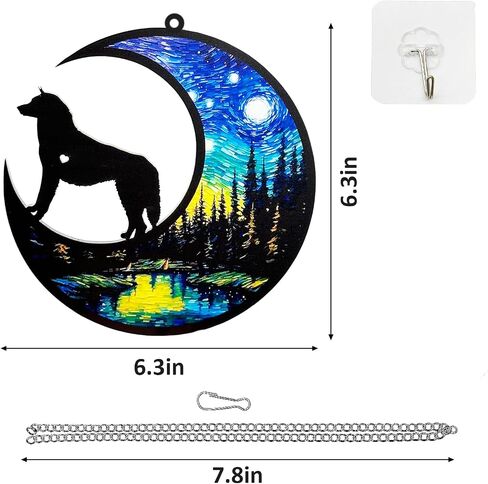 Fhiny Cat Memorial Suncatcher, 2 Pack Memorial Gift for Cat Lovers Loss of Cat Sympathy Gift Kitty on Moon Pet Remembrance Gifts Hanging Window Decor for Pet Christmas Halloween Suncatcher (Cat A) in Saudi Arabia
