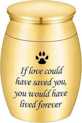 Small Cremation Urn for Pet Ashes 2 inches Mini Pet Paw Keepsake Urn Stainless Steel Memorial Keepsake Urns for Dogs Cats Ashes Holder-If Love Could Have Saved You (Black) in Kuwait