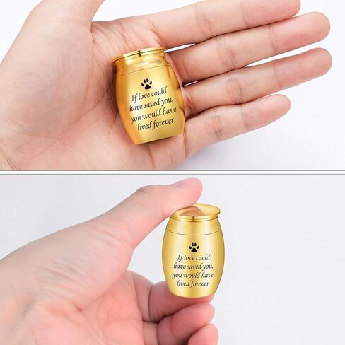 Small Cremation Urn for Pet Ashes 2 inches Mini Pet Paw Keepsake Urn Stainless Steel Memorial Keepsake Urns for Dogs Cats Ashes Holder-If Love Could Have Saved You (Black) in Kuwait