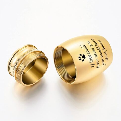 Small Cremation Urn for Pet Ashes 2 inches Mini Pet Paw Keepsake Urn Stainless Steel Memorial Keepsake Urns for Dogs Cats Ashes Holder-If Love Could Have Saved You (Black) in Kuwait