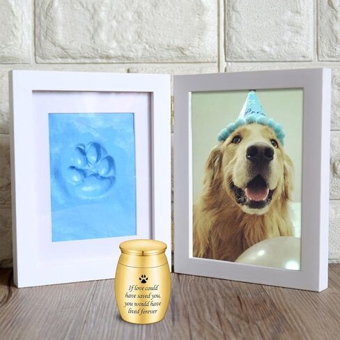 Small Cremation Urn for Pet Ashes 2 inches Mini Pet Paw Keepsake Urn Stainless Steel Memorial Keepsake Urns for Dogs Cats Ashes Holder-If Love Could Have Saved You (Black) in Kuwait