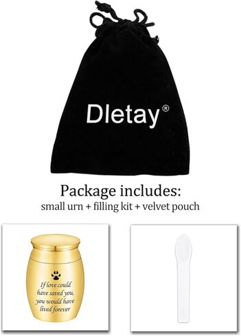 Small Cremation Urn for Pet Ashes 2 inches Mini Pet Paw Keepsake Urn Stainless Steel Memorial Keepsake Urns for Dogs Cats Ashes Holder-If Love Could Have Saved You (Black) in Kuwait