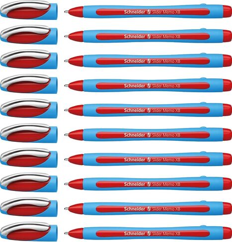 Schneider Slider Memo XB (Extra Broad) Ballpoint Pen, 1.4 mm, Light Blue Barrel, Black Ink, Box of 10 Pens (150201) in Saudi Arabia