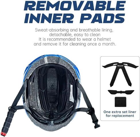 Adult Bike Helmets, Mountain & Road Bicycle Helmets for Men Women, Blue/Grey Lightweight Cycling Helmets with Replacement Liner in Saudi Arabia