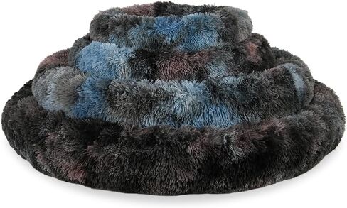 سرير للقطط والكلاب فائق النعومة ومهدئ على شكل كعكة الدونات. غطاء قابل للإزالة، يمكن غسله في الغسالة، مضاد للانزلاق، نسيج قطيفة من الفرو المنفوش، مضاد للقلق. (17'/25'/33'/41) in Kuwait