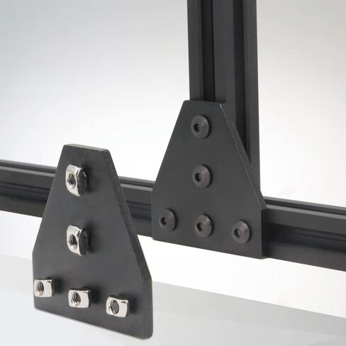 3030 Corner Bracket Plate L Shape 5 Hole 90 Degree Outside Joining Plate with M6x10mm Screws and T-Nuts for 30 x 30mm Series Aluminum Extrusion Profile,8pcs/Pack (Black-3030 L Shape) in Saudi Arabia