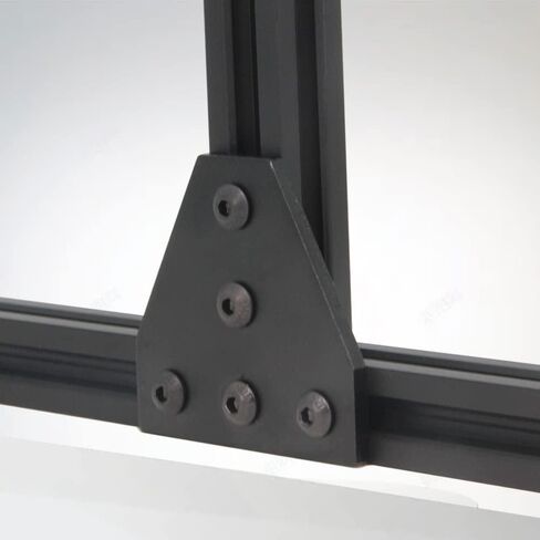 3030 Corner Bracket Plate L Shape 5 Hole 90 Degree Outside Joining Plate with M6x10mm Screws and T-Nuts for 30 x 30mm Series Aluminum Extrusion Profile,8pcs/Pack (Black-3030 L Shape) in Saudi Arabia