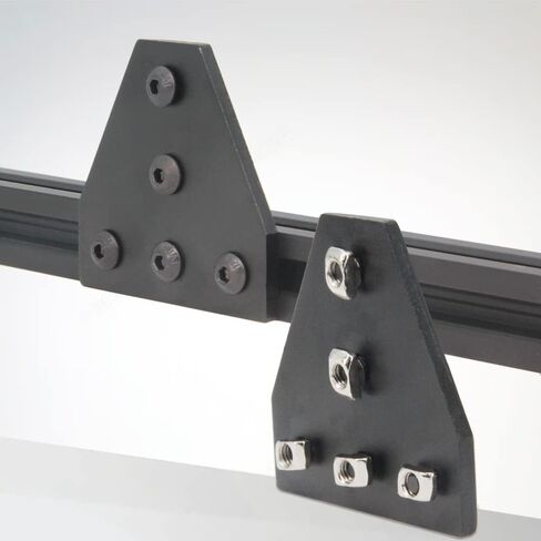 3030 Corner Bracket Plate L Shape 5 Hole 90 Degree Outside Joining Plate with M6x10mm Screws and T-Nuts for 30 x 30mm Series Aluminum Extrusion Profile,8pcs/Pack (Black-3030 L Shape) in Saudi Arabia