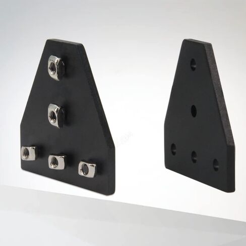 3030 Corner Bracket Plate L Shape 5 Hole 90 Degree Outside Joining Plate with M6x10mm Screws and T-Nuts for 30 x 30mm Series Aluminum Extrusion Profile,8pcs/Pack (Black-3030 L Shape) in Saudi Arabia