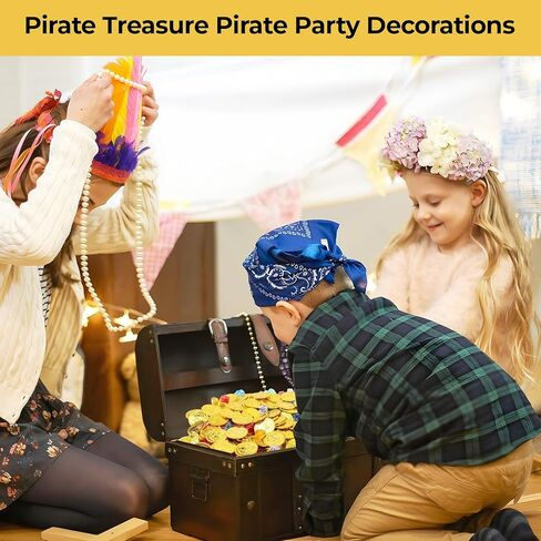 240 Pcs Pirate Gold Coins and Pirate Gems Jewelry Set, Plastic Gold Coins Colored Gems Playset, Pirate Treasure Pirate Party Decorations for Pirate Adventure Themed Party(120 Coins+120 Gems) in Kuwait