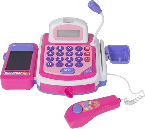 🛒 Products Pretend Play Electronic Cash Register with Realistic Actions & Sounds, Pink in Kuwait