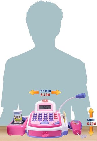 🛒 Products Pretend Play Electronic Cash Register with Realistic Actions & Sounds, Pink in Kuwait